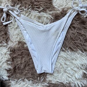 Aerie White Textured Swim Bottom